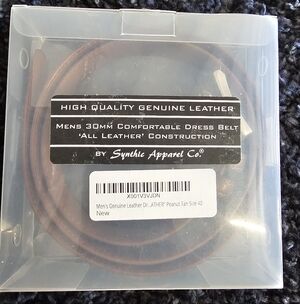 ​🥜 Men's Genuine Leather Belt - Peanut Tan - Size 40 - NWT 🥜